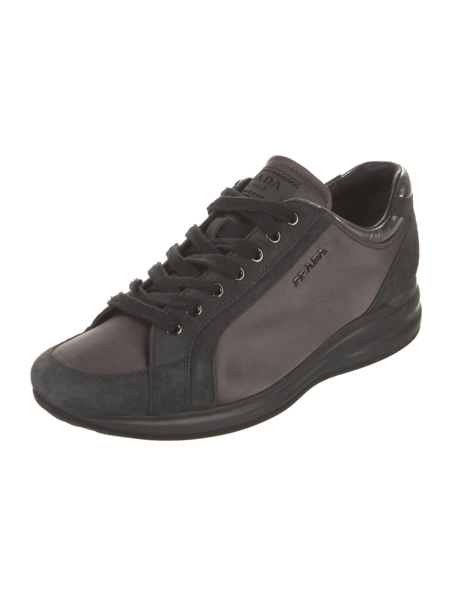 Prada Sport Satin Leather Trim Embellishment Sneakers