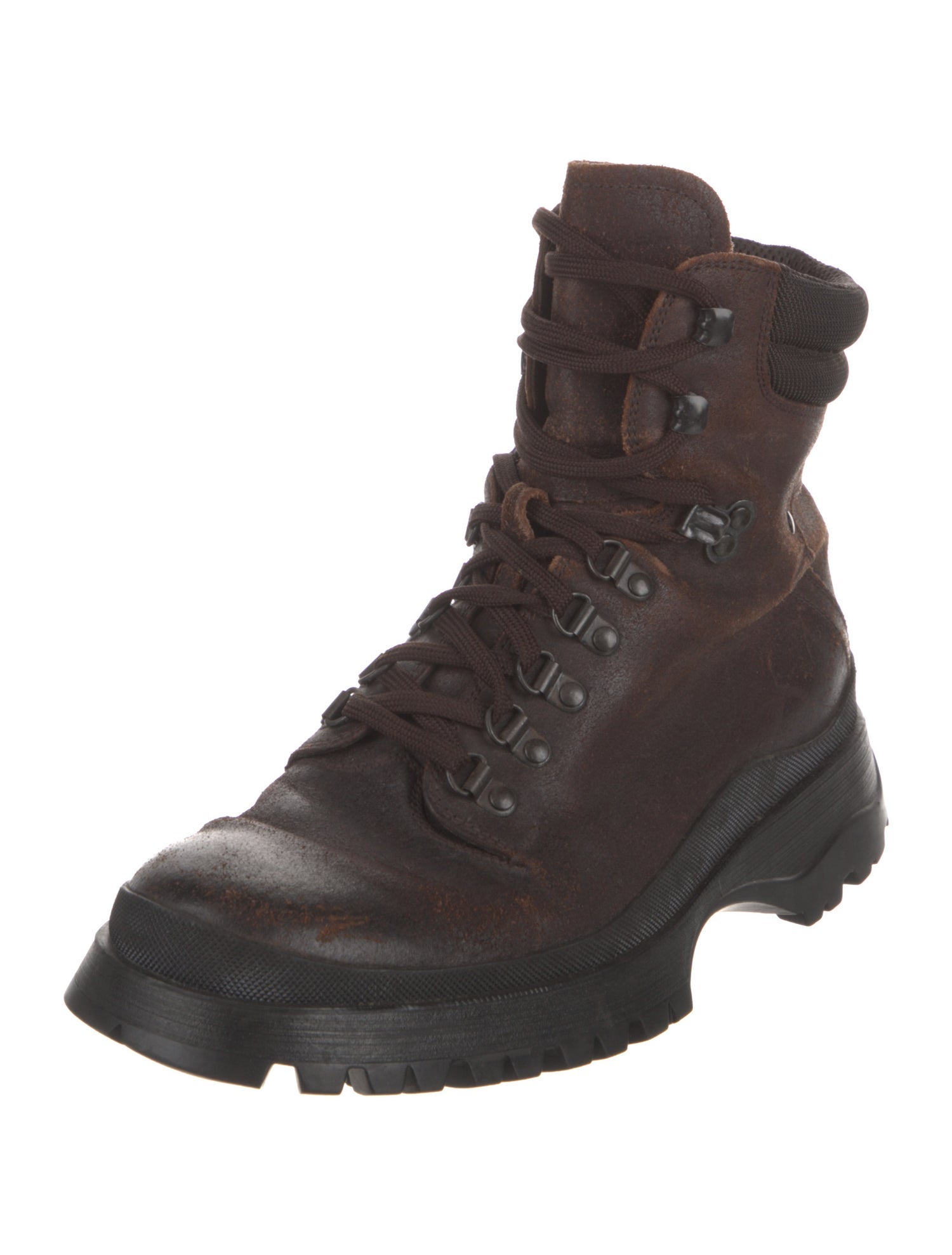 Prada Sport Leather Hiking Boots