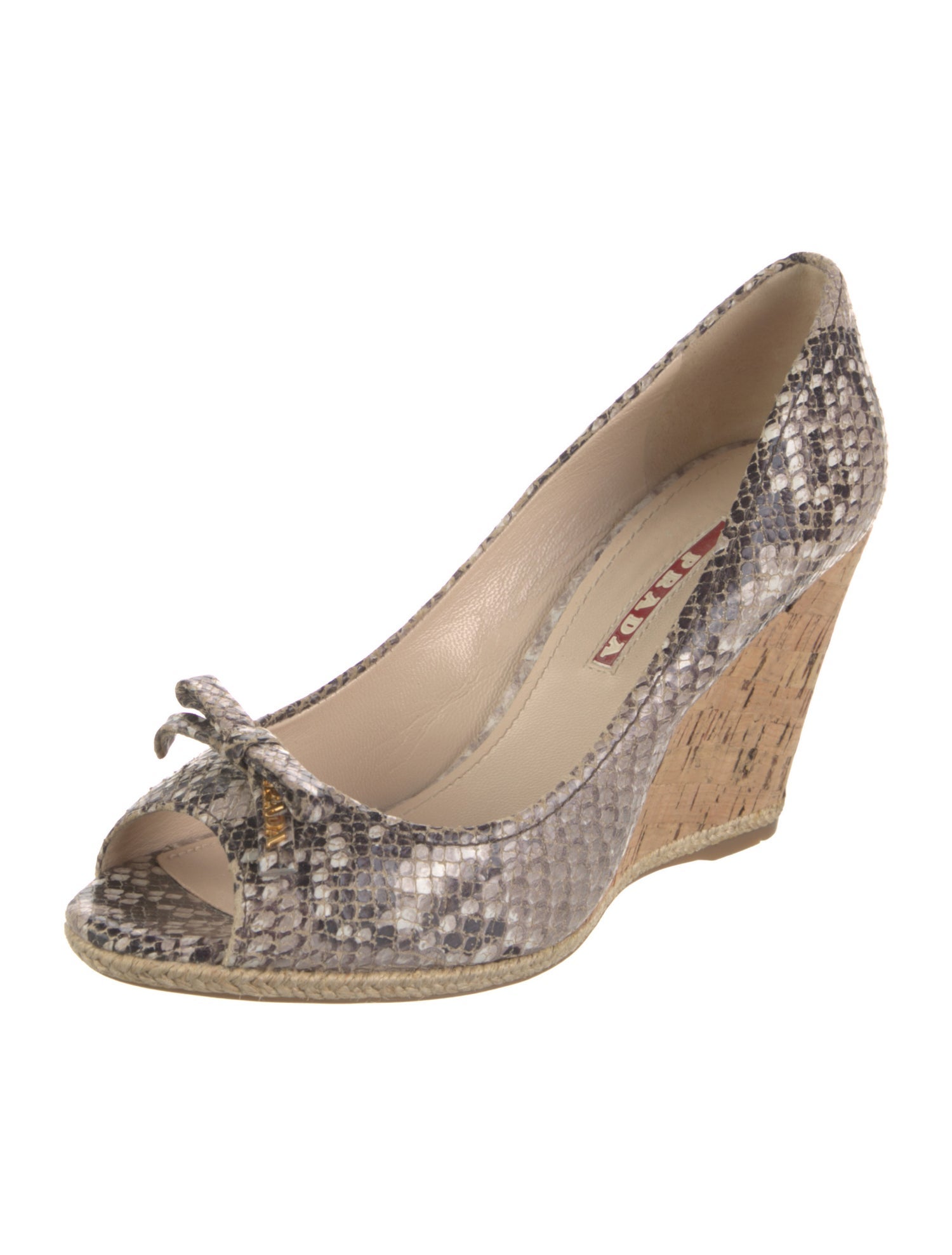 Prada Sport Leather Animal Print Espadrilles