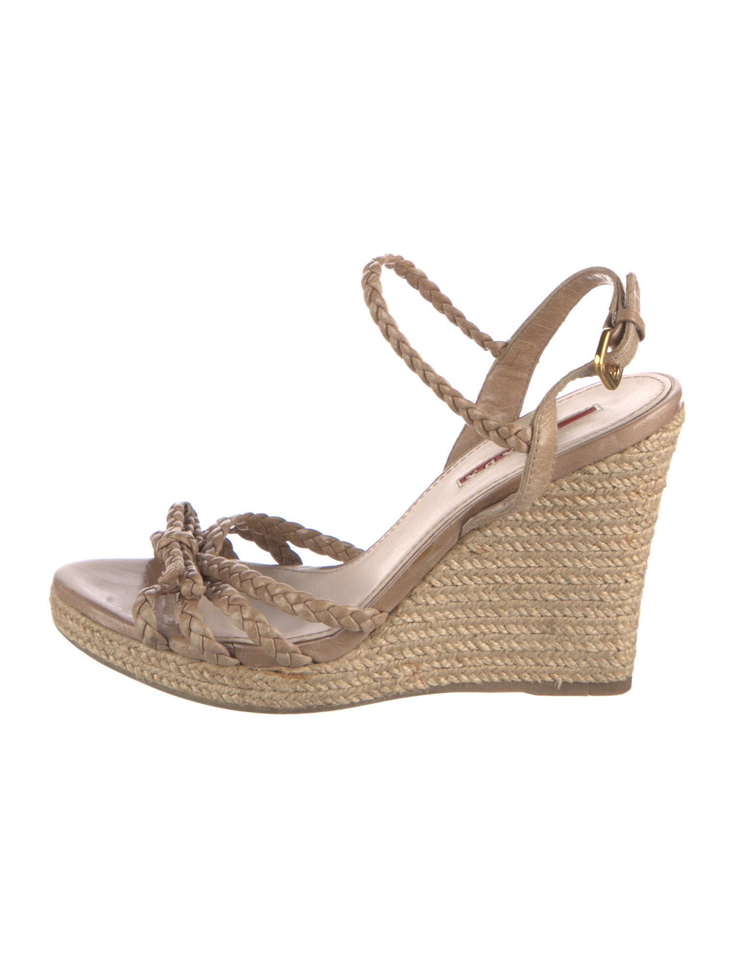 Prada Sport Leather Bow Accents Espadrilles