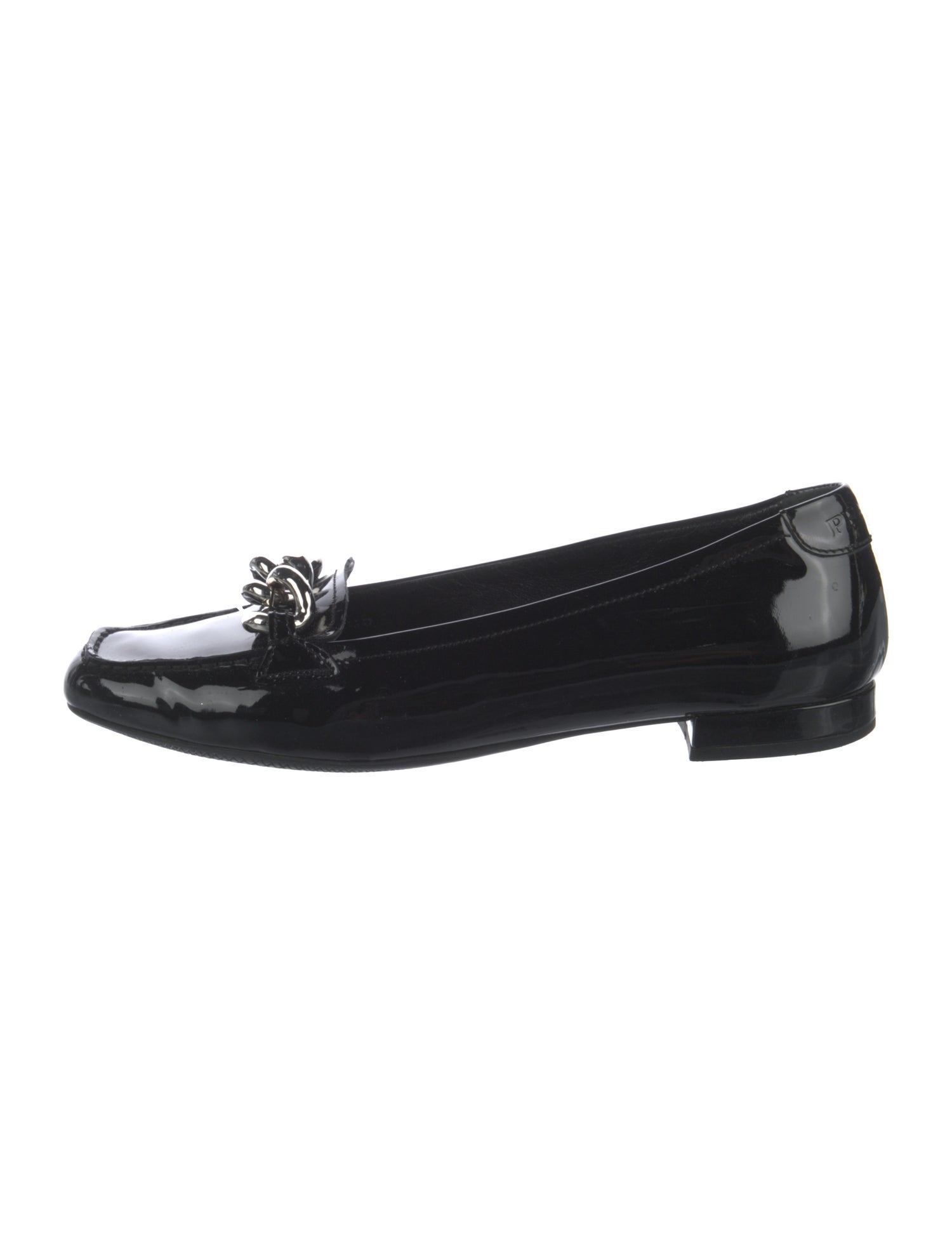 Prada Sport Patent Leather Chain-Link Accents Loafers