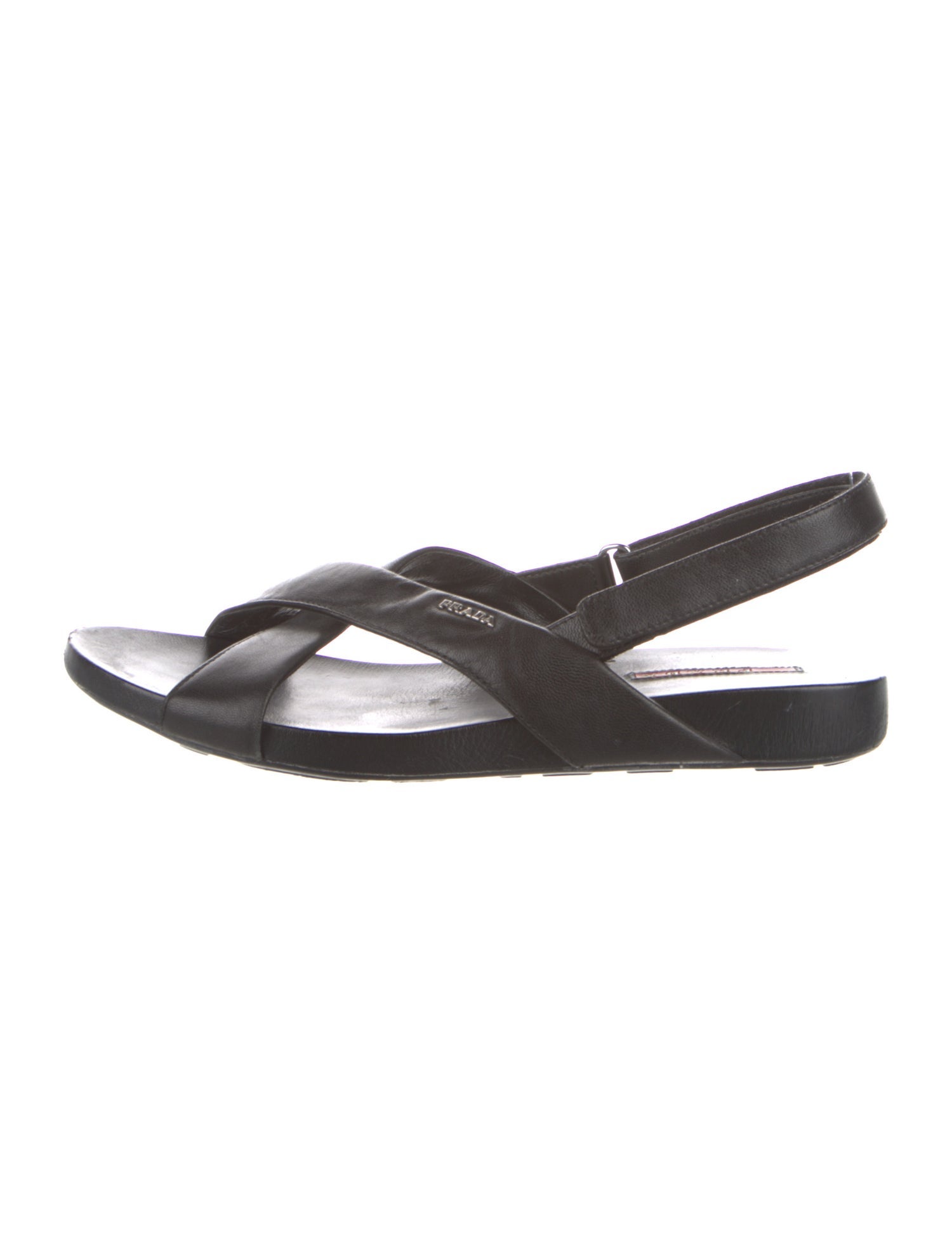 Prada Sport Leather Slingback Sandals