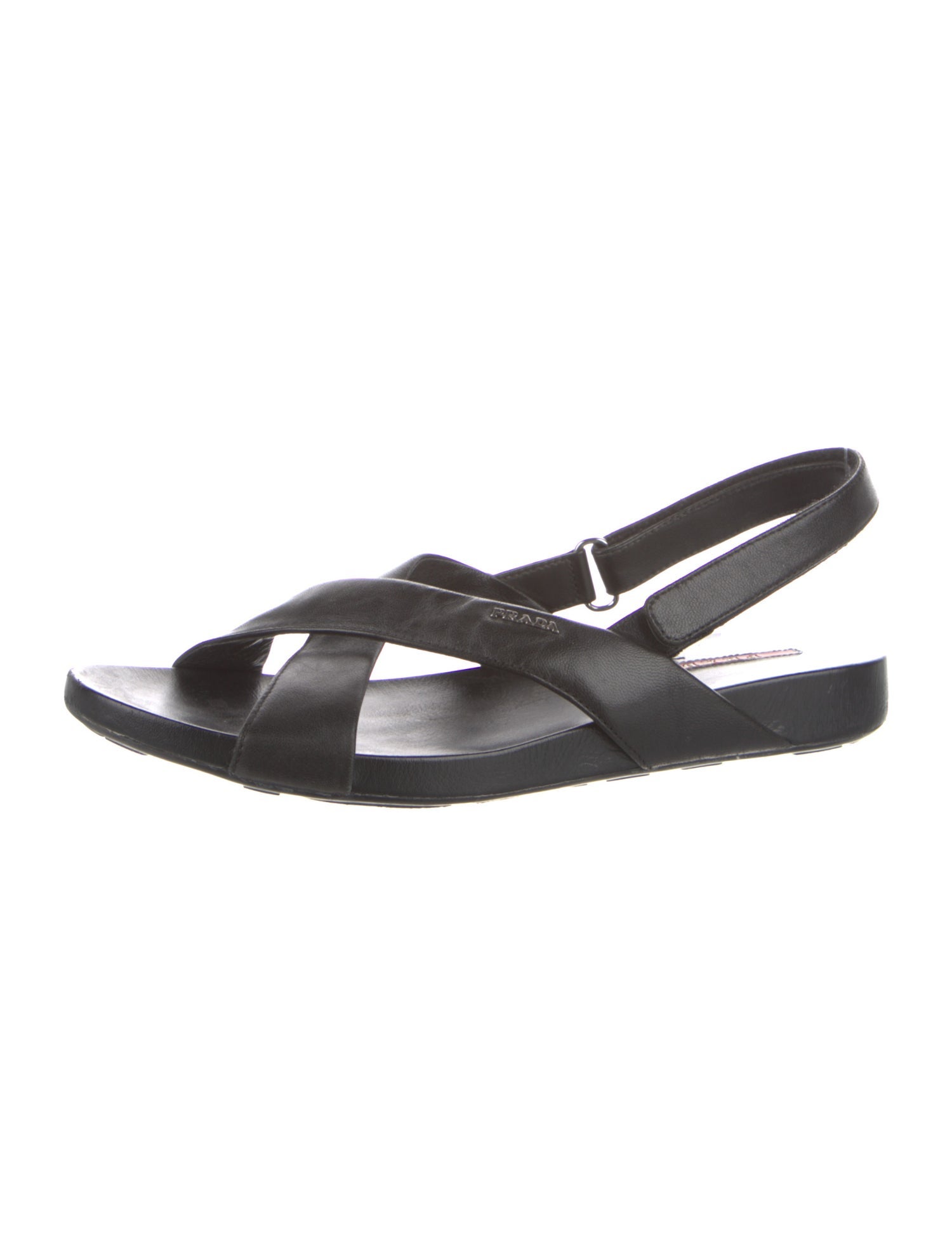Prada Sport Leather Slingback Sandals
