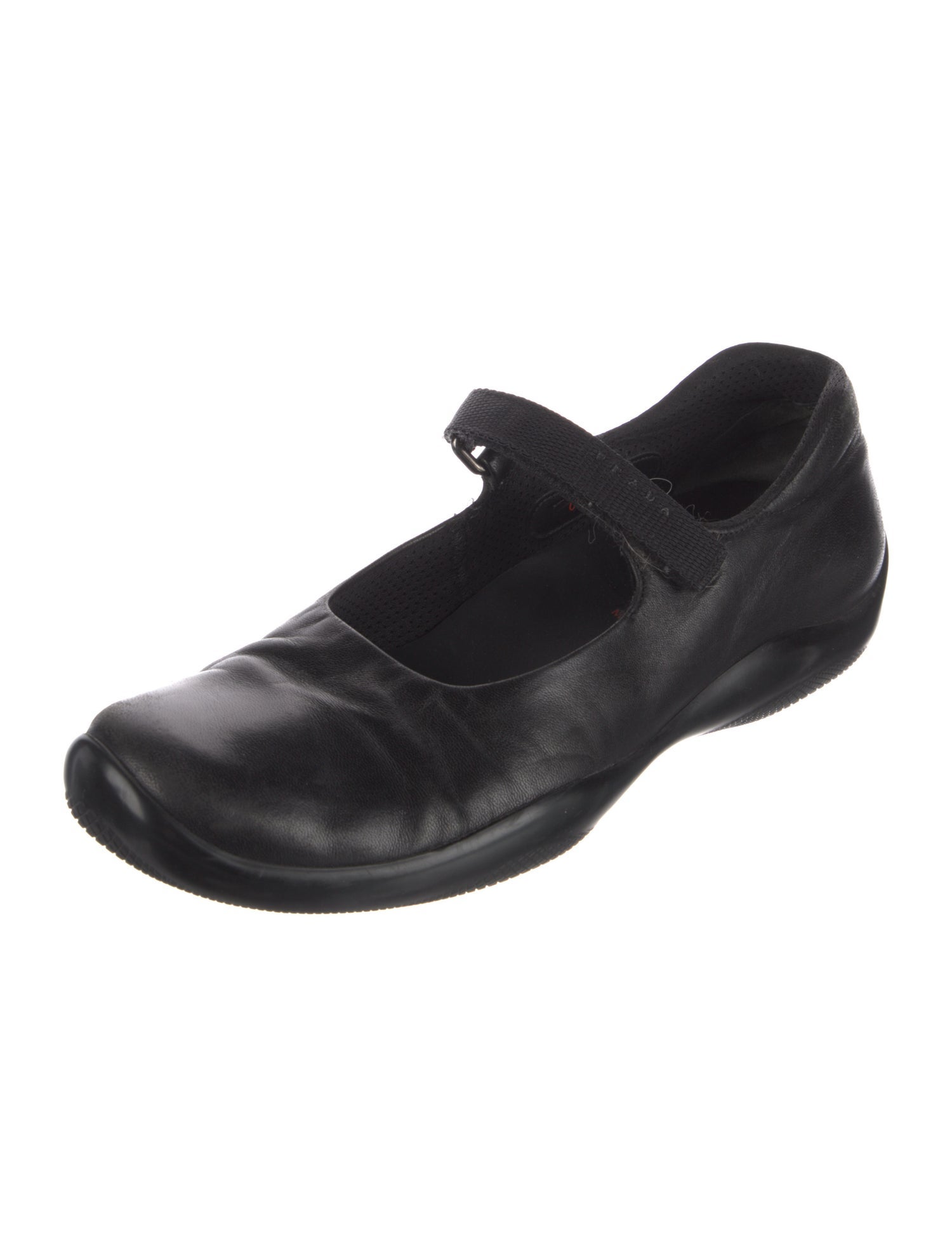 Prada Sport Leather Mary Jane Flats