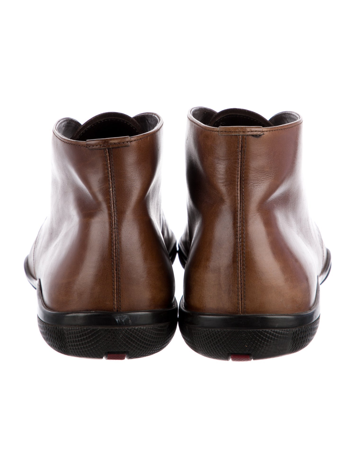 Prada Sport Leather Lace-Up Boots