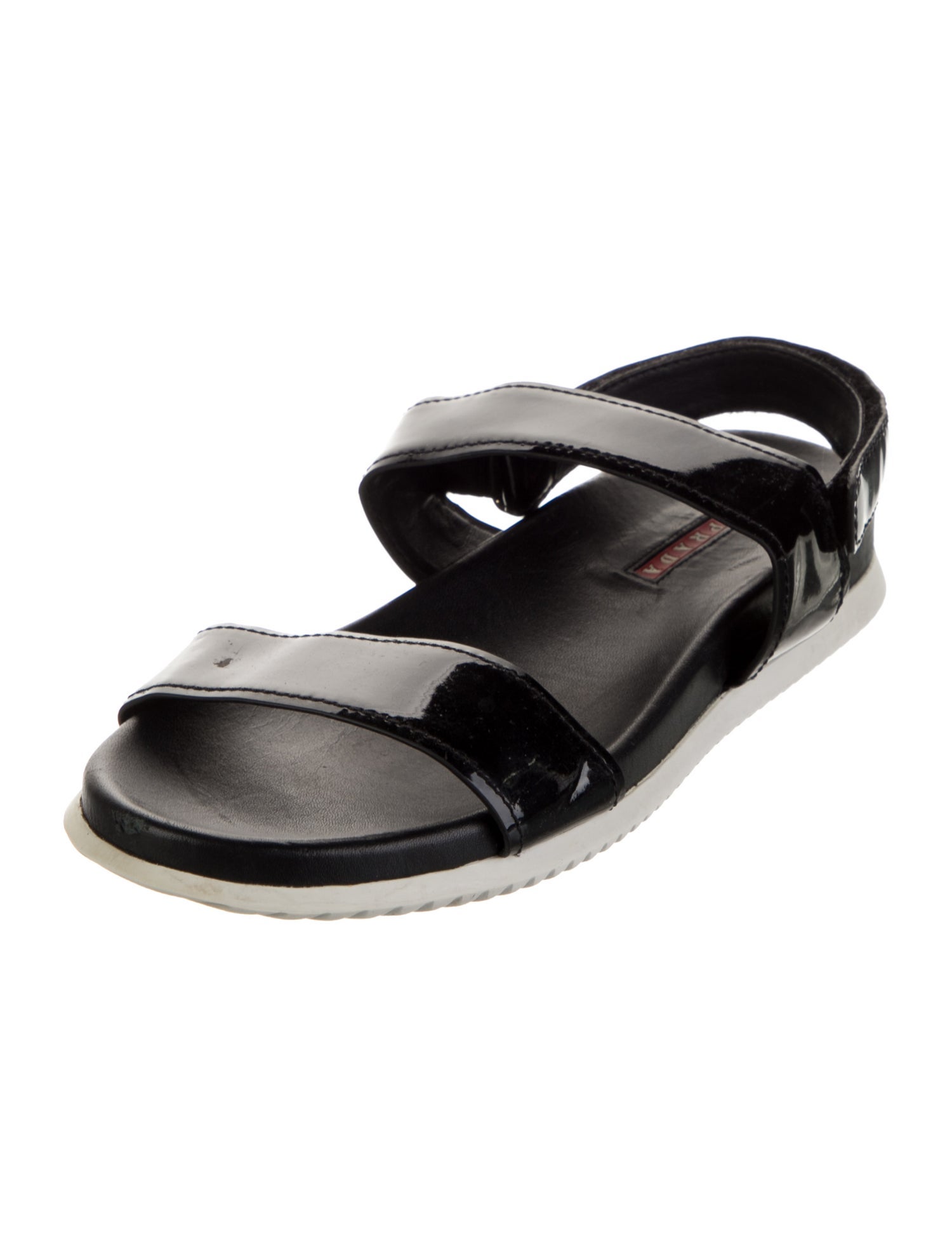 Prada Sport Patent Leather Slingback Sandals