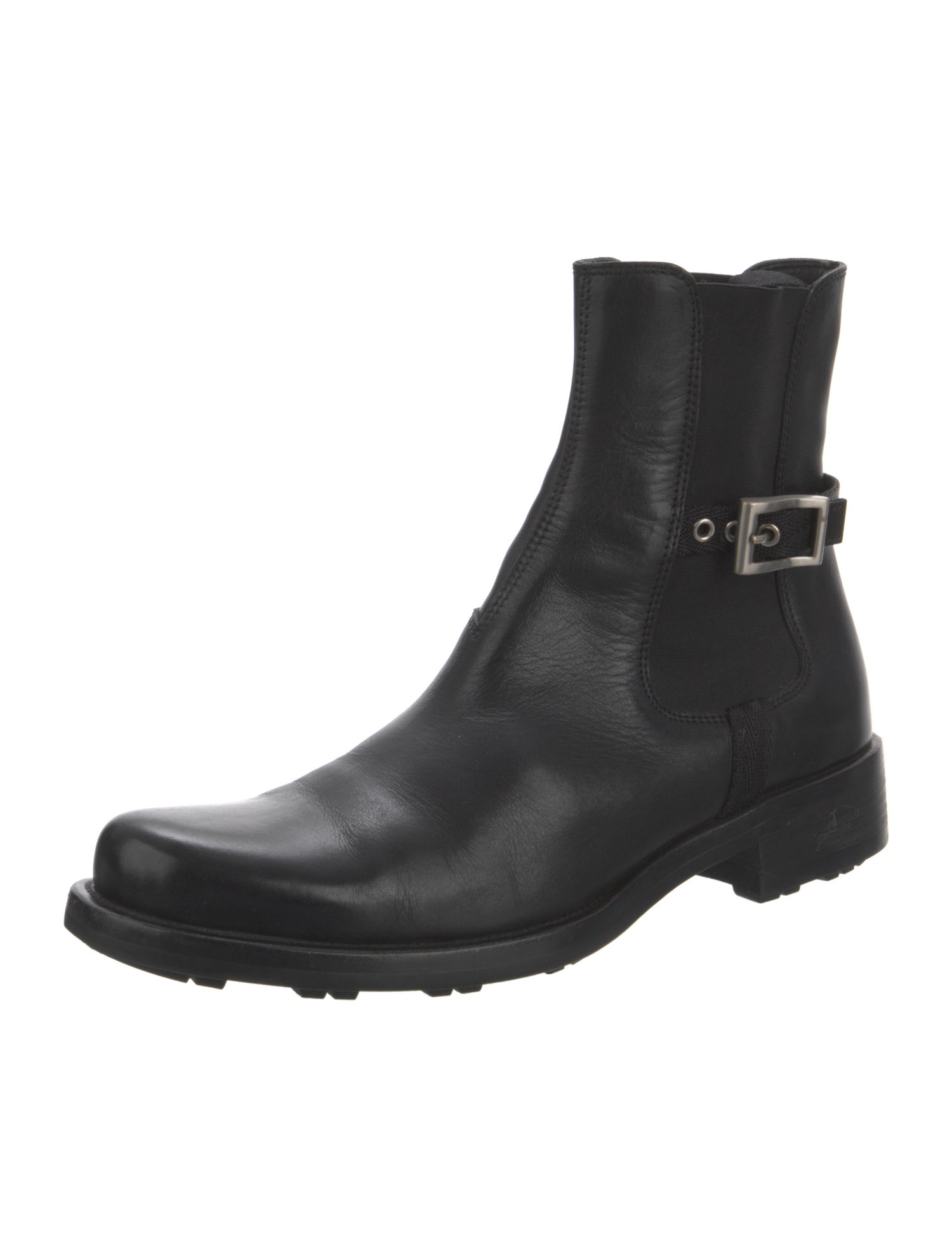 Prada Linea Rossa Leather Moto Boots