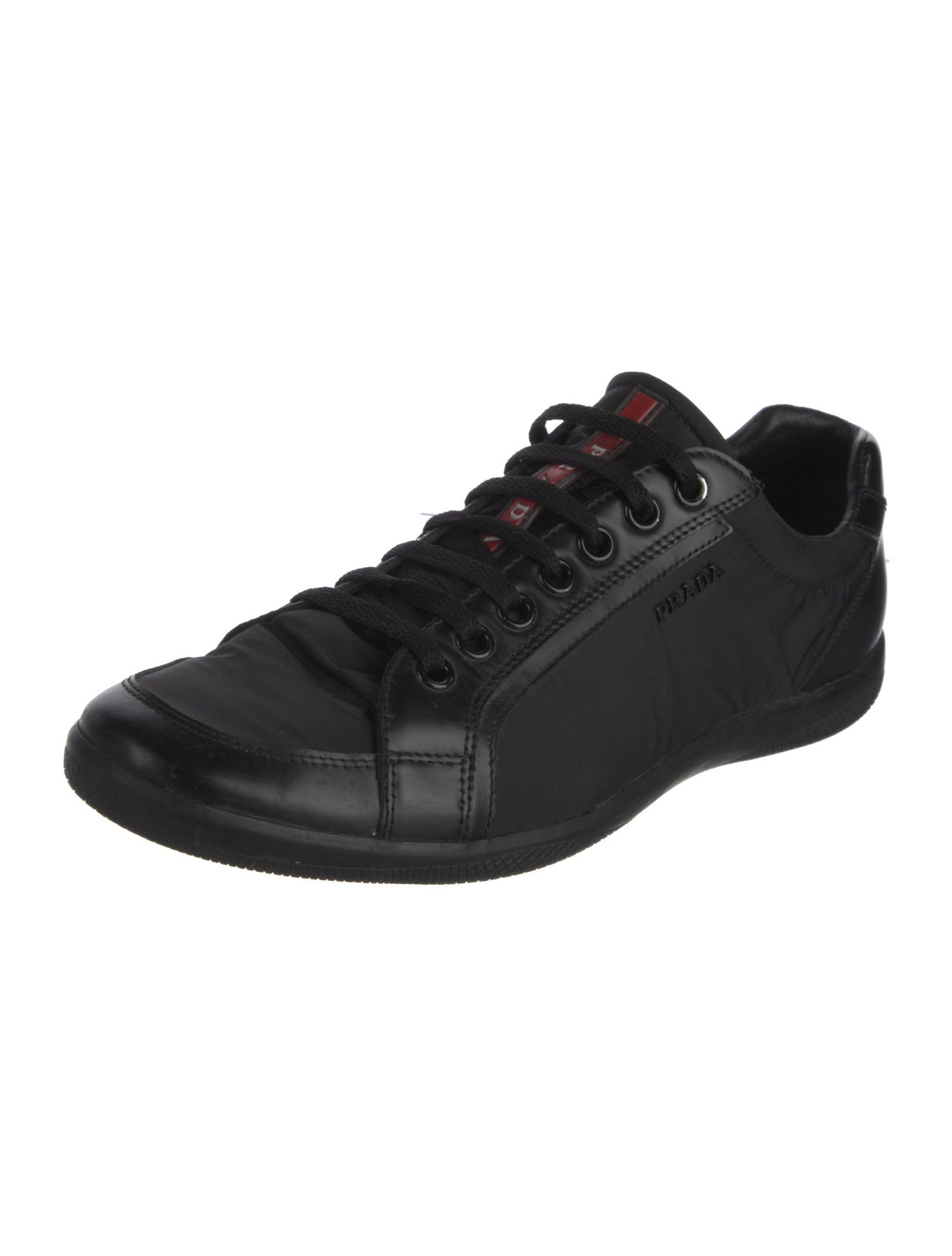 Prada Sport Nylon Leather Trim Embellishment Sneakers