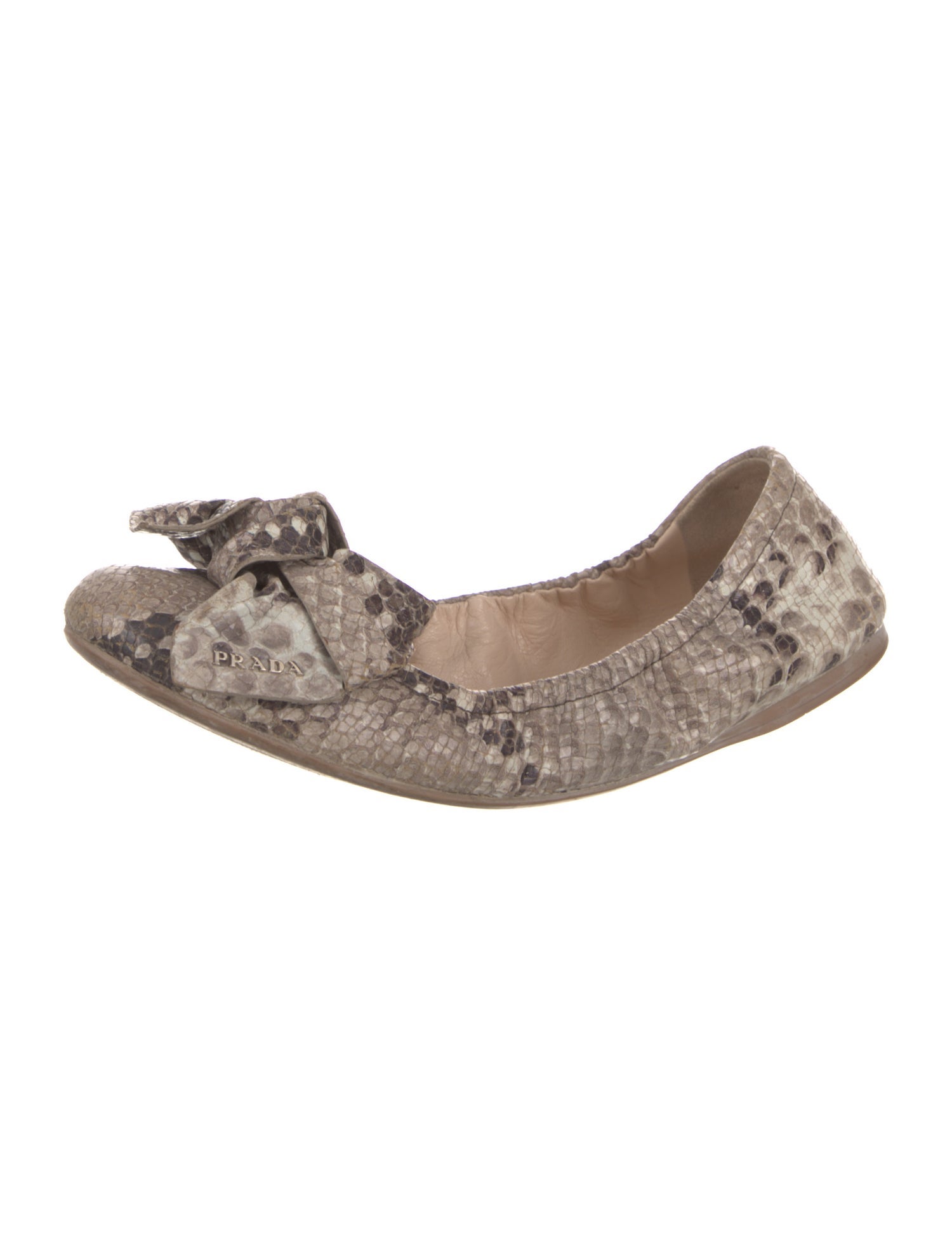 Prada Sport Leather Animal Print Ballet Flats
