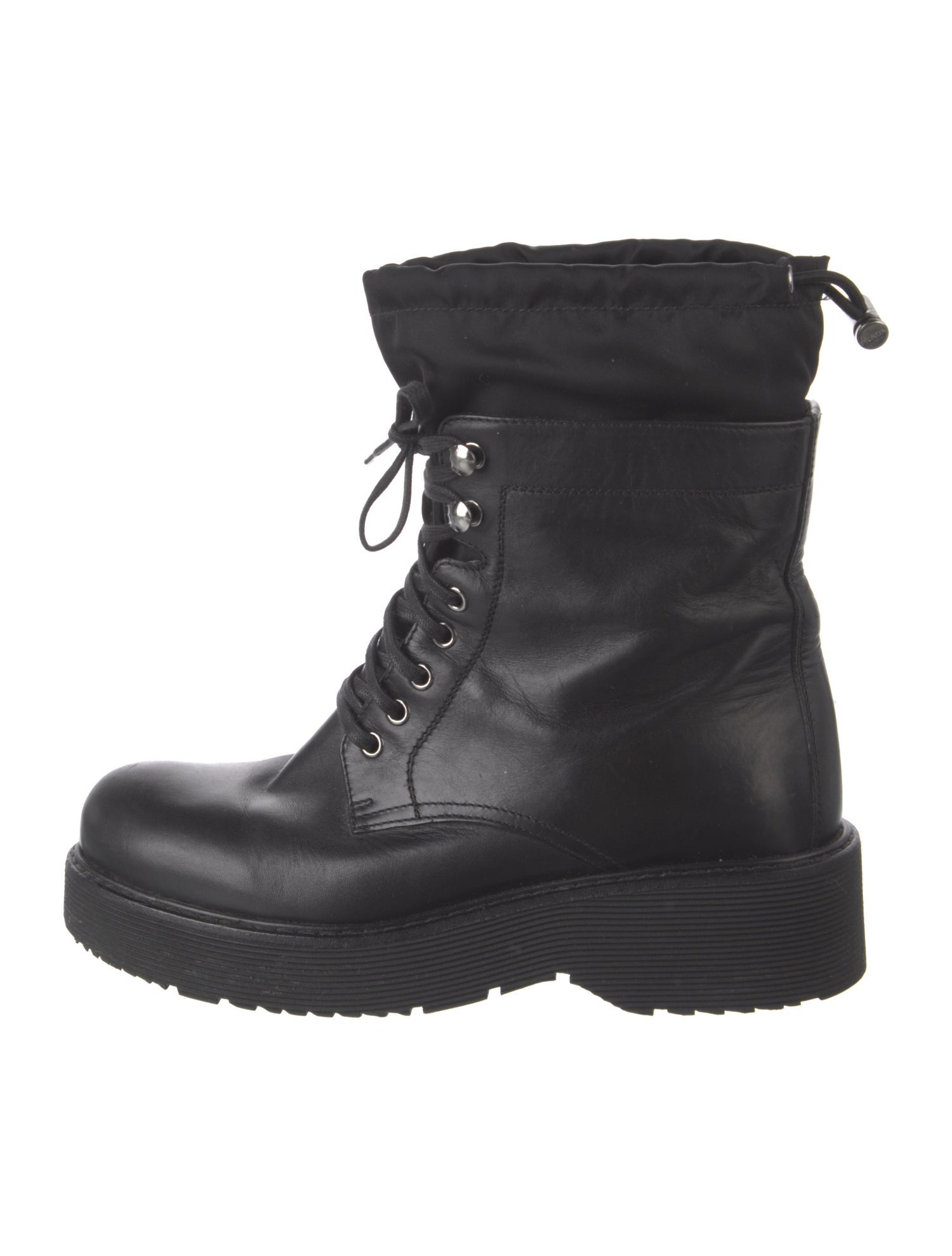 Prada Sport Leather Combat Boots