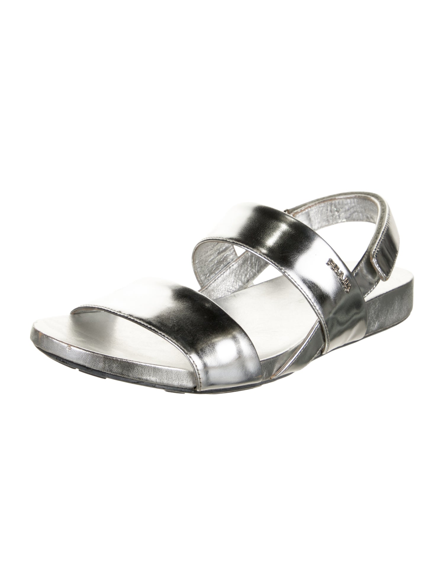 Prada Sport Leather Slingback Sandals