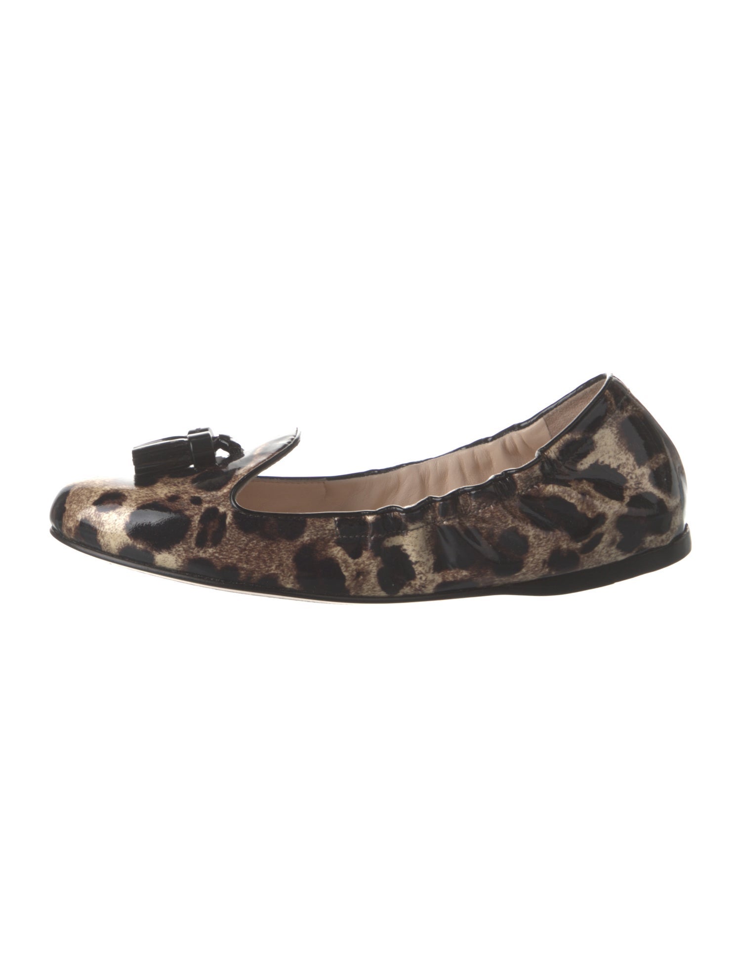 Prada Sport Leopard Patent Leather Ballet Flats