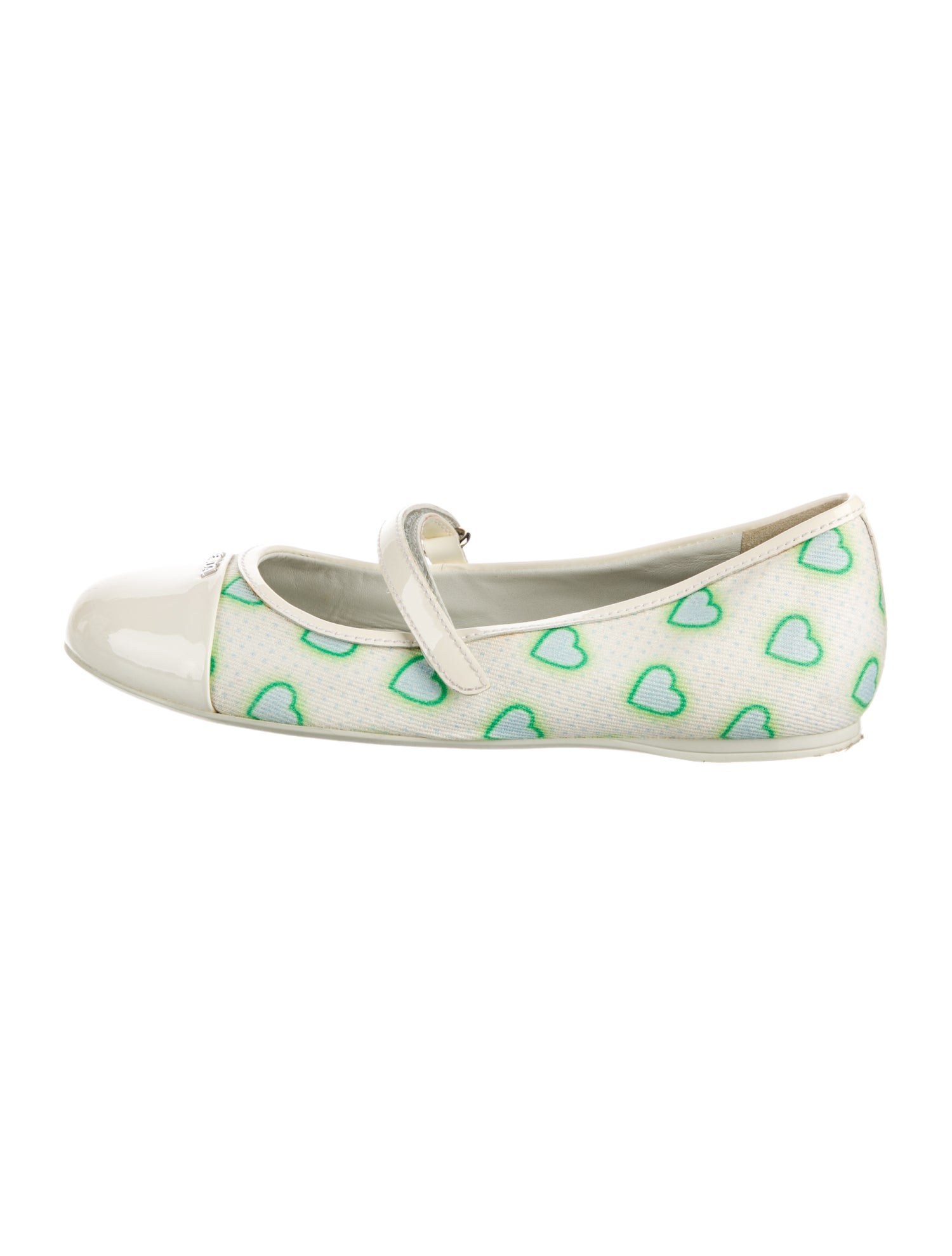 Prada Sport Heart Print Mary-Jane Flat