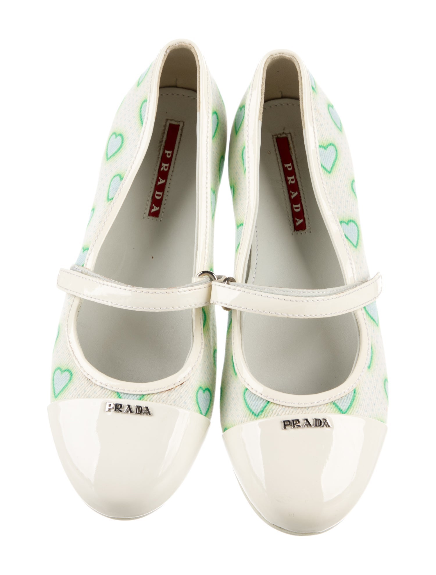 Prada Sport Heart Print Mary-Jane Flat