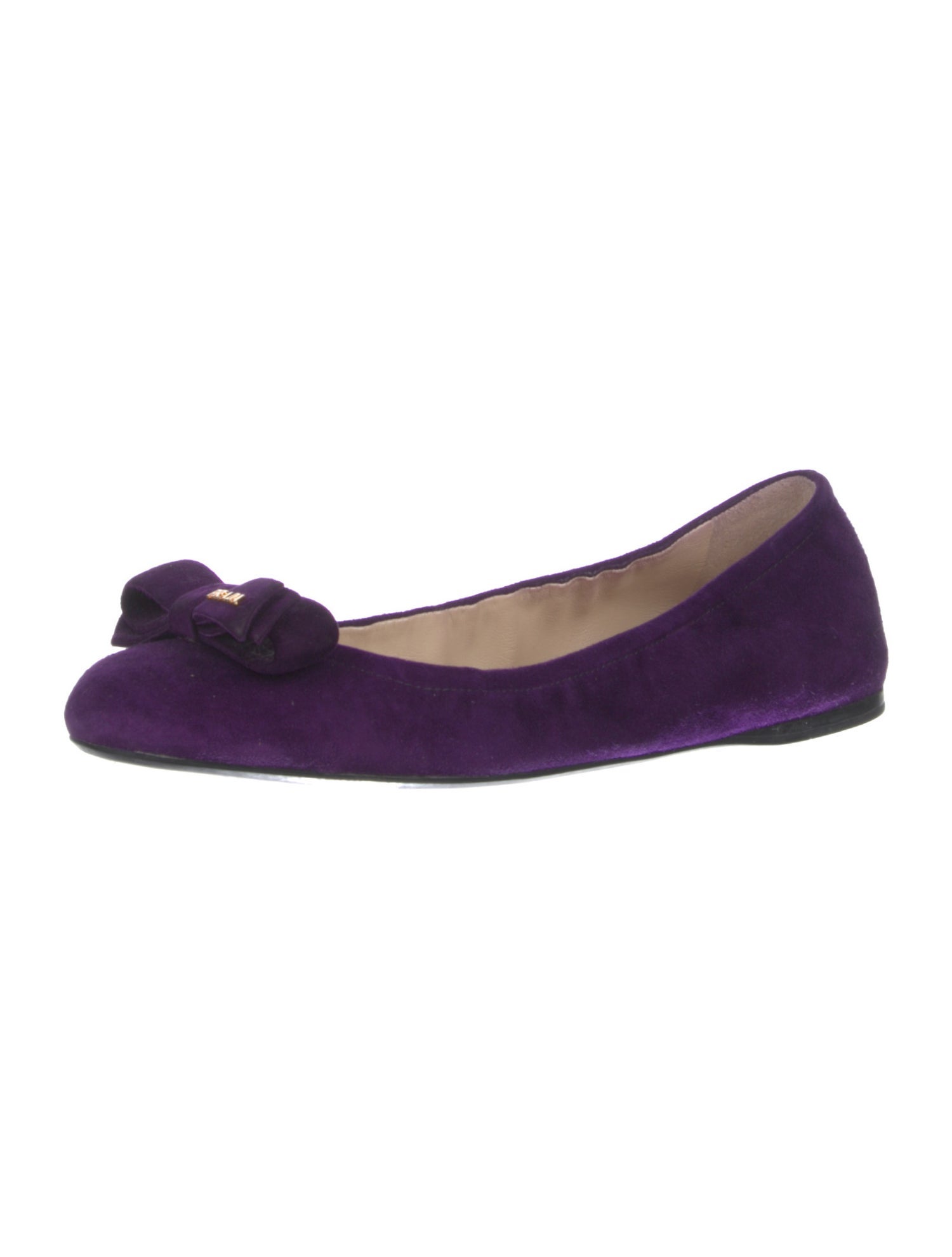 Prada Sport Suede Bow Accents Ballet Flats