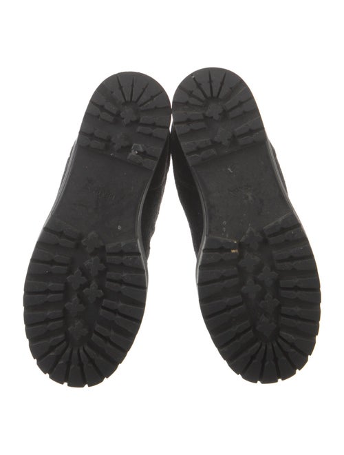 Prada Sport Wool Faux Fur Trim Combat Boots