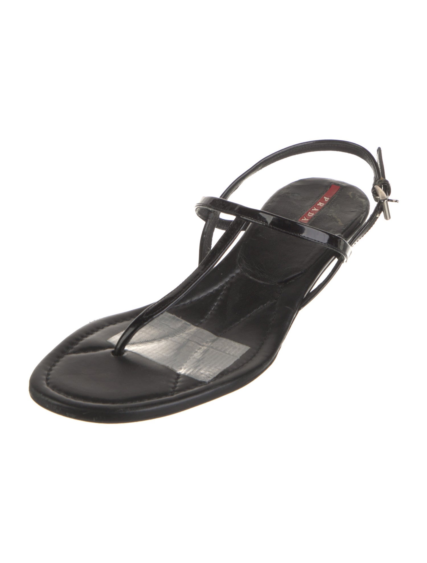 Prada Sport Patent Leather Slingback Sandals