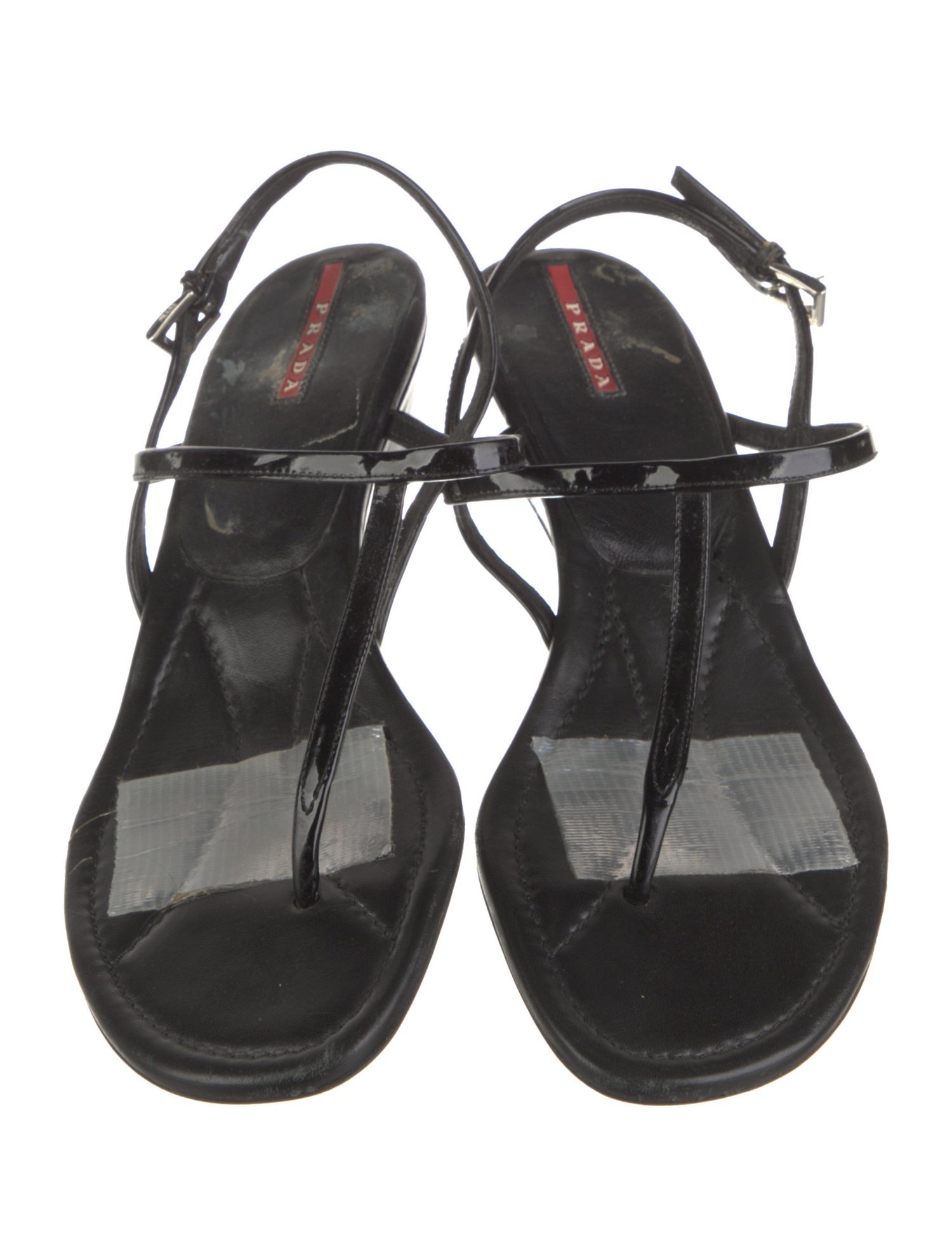 Prada Sport Patent Leather Slingback Sandals