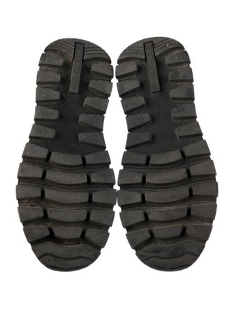 Prada Enameled Metal Triangle Nylon Sneakers