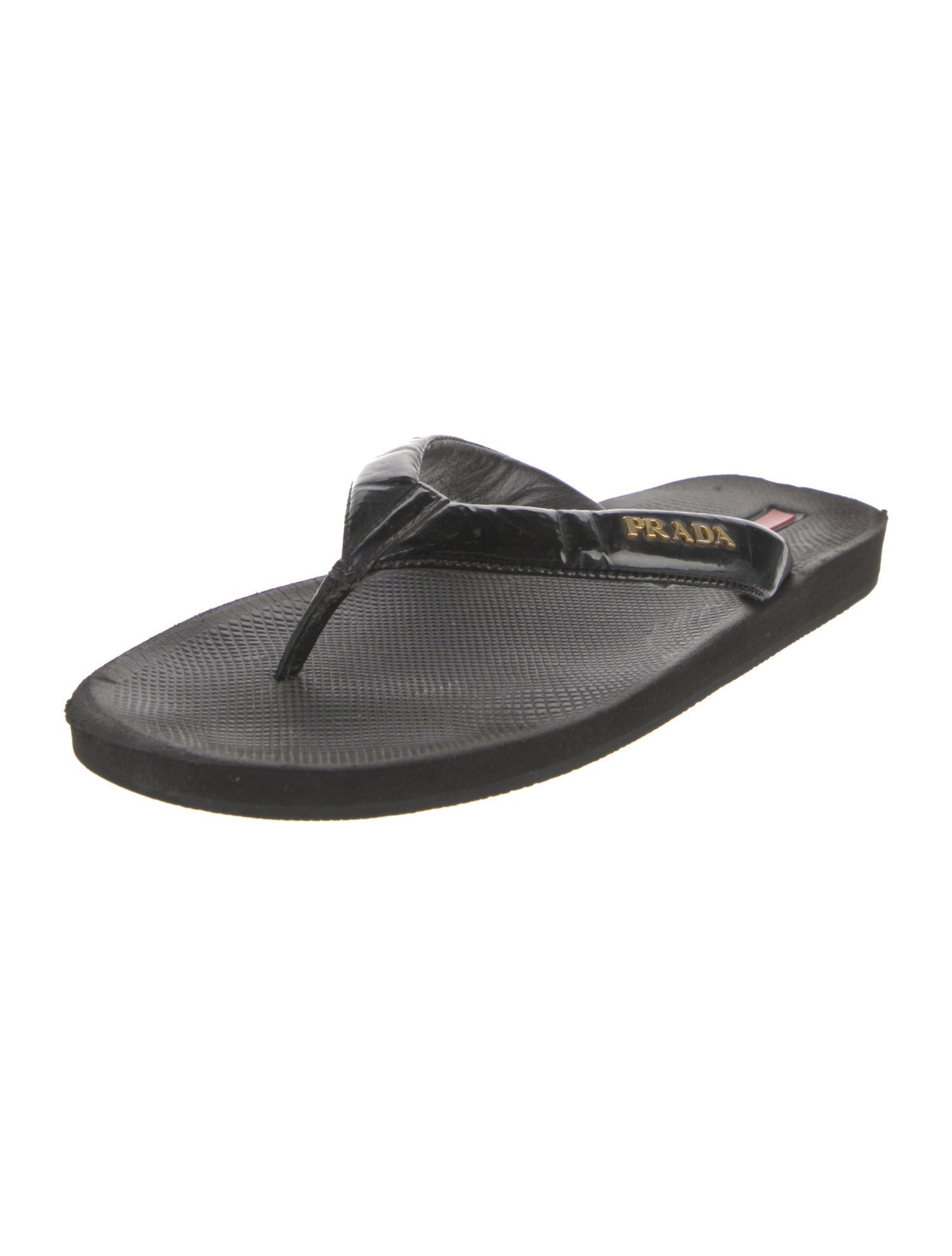 Prada Sport Patent Leather Flip Flops