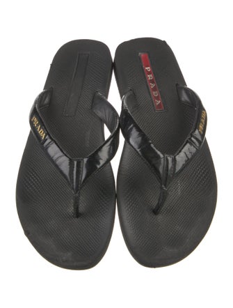 Prada Sport Patent Leather Flip Flops