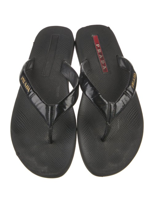 Prada Sport Patent Leather Flip Flops