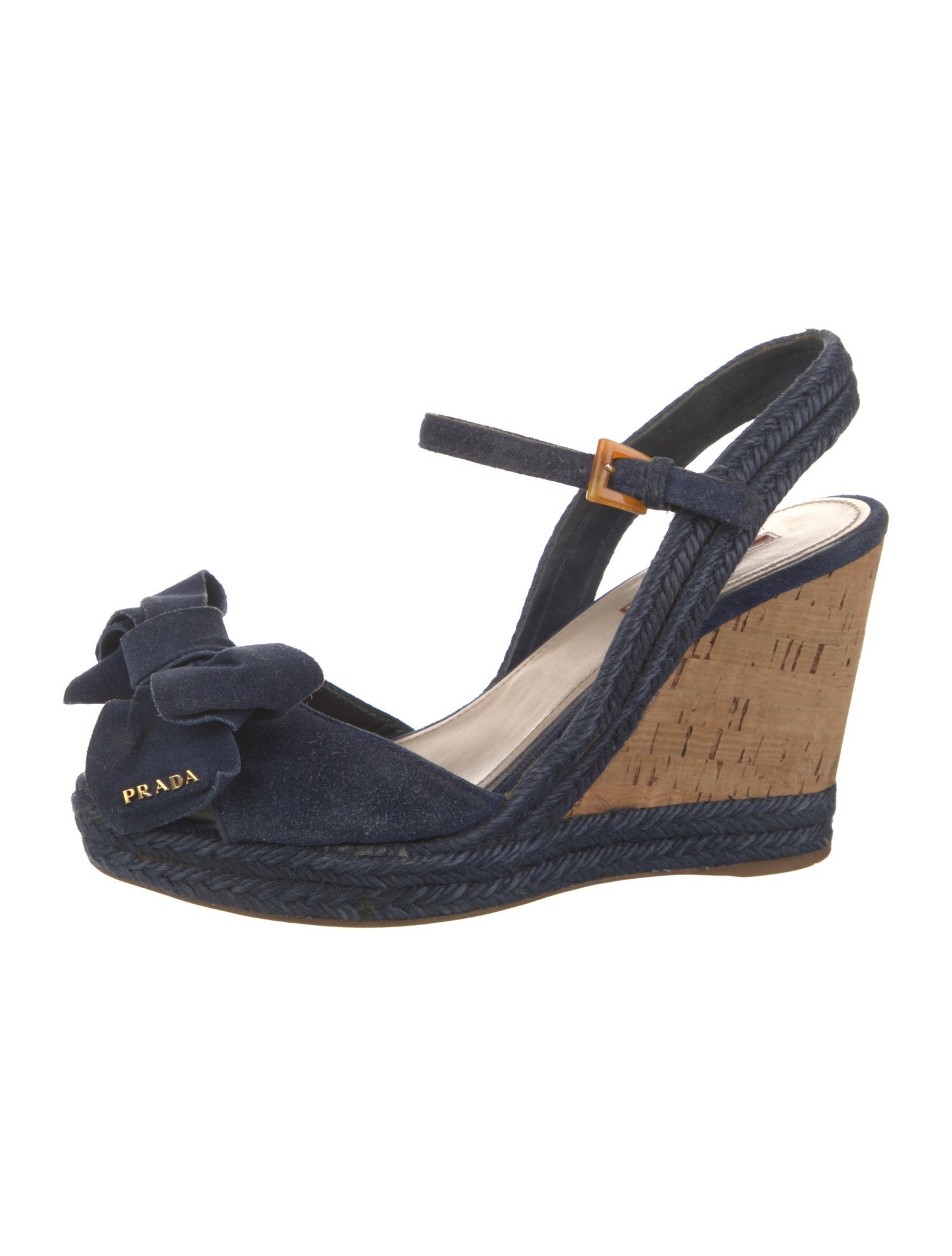 Prada Sport Suede Bow Accents Espadrilles