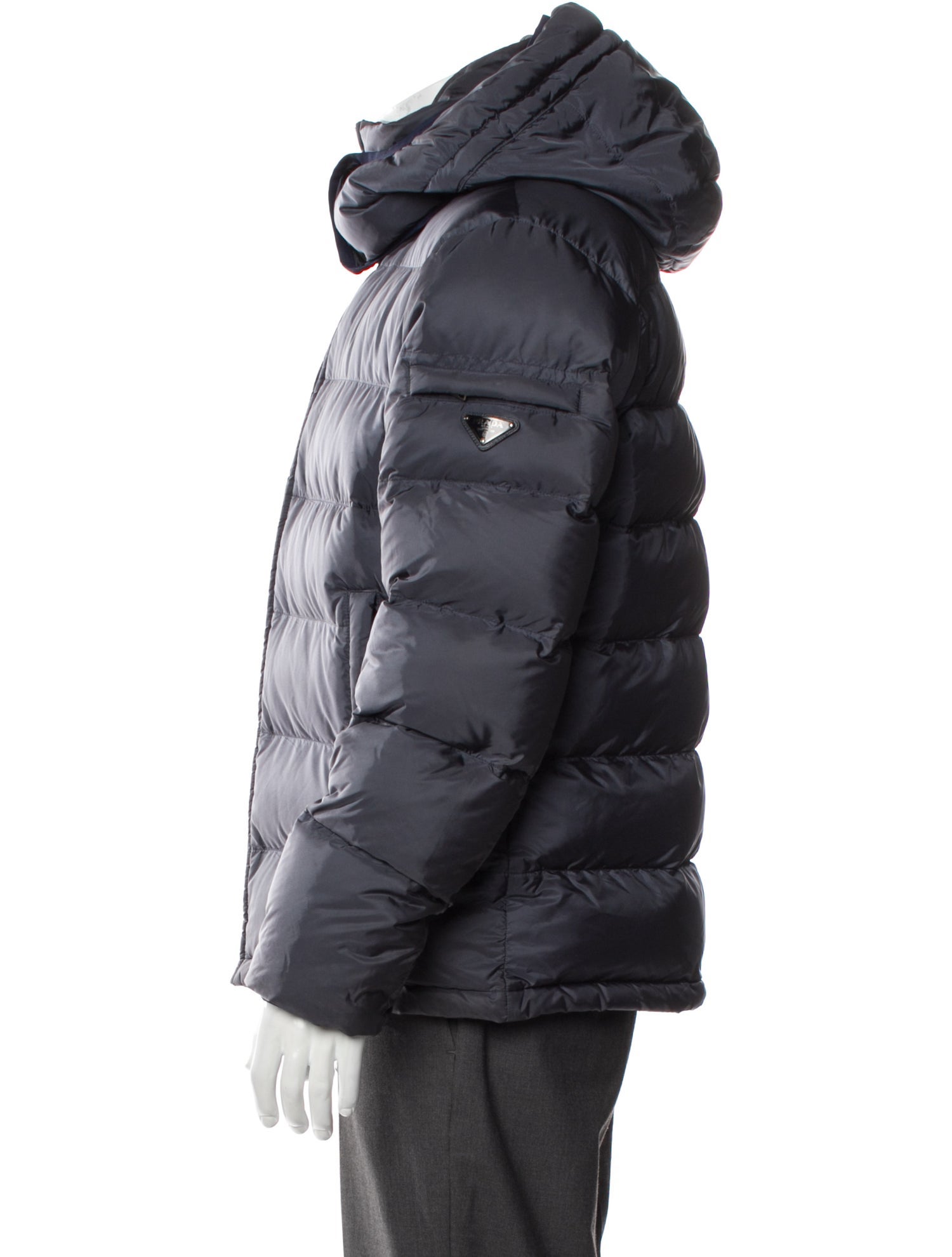 Prada Sport 2014 Enameled Metal Triangle Puffer Coat