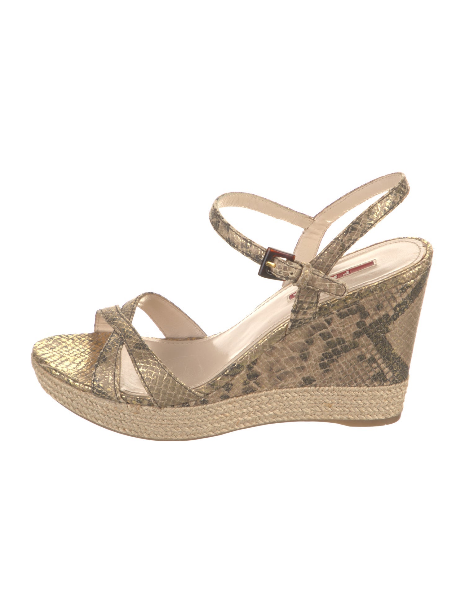 Prada Sport Leather Animal Print Espadrilles