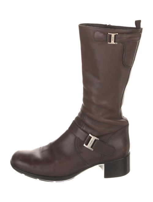 Prada Sport Leather Moto Boots
