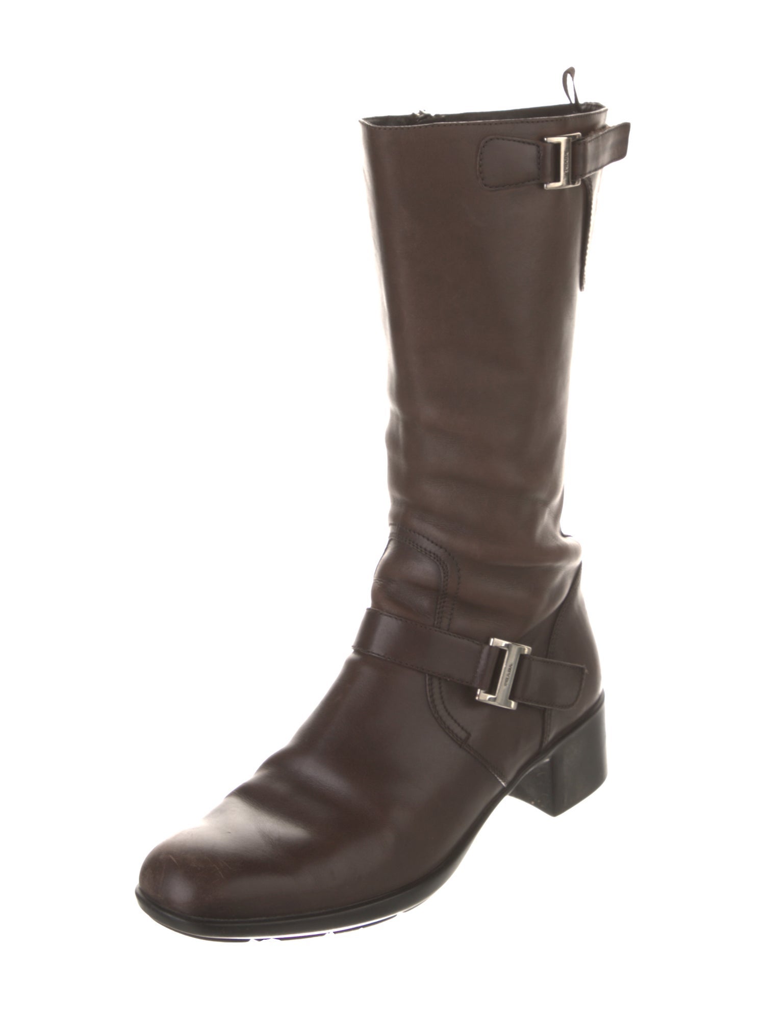 Prada Sport Leather Moto Boots