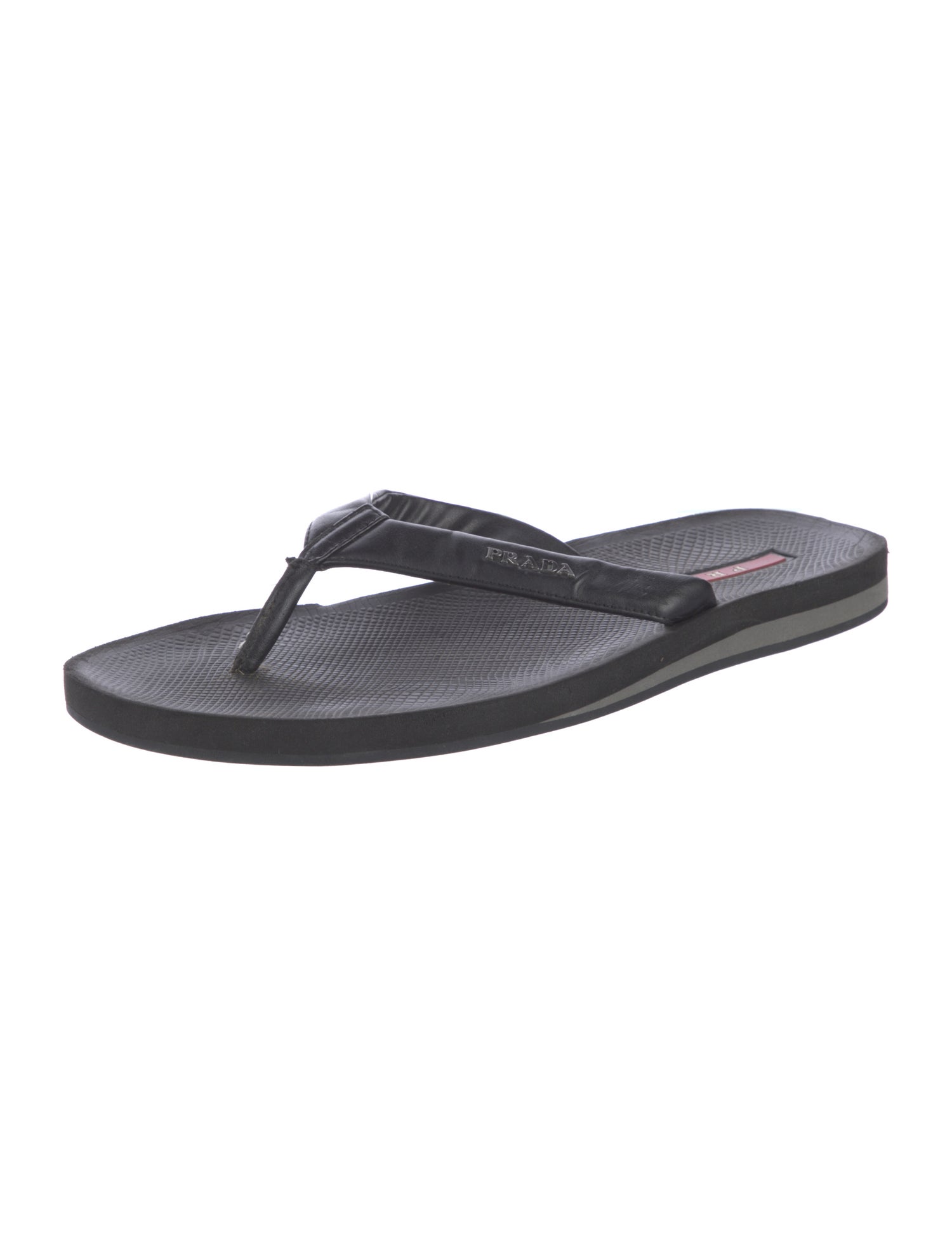 Prada Sport Leather Flip Flops