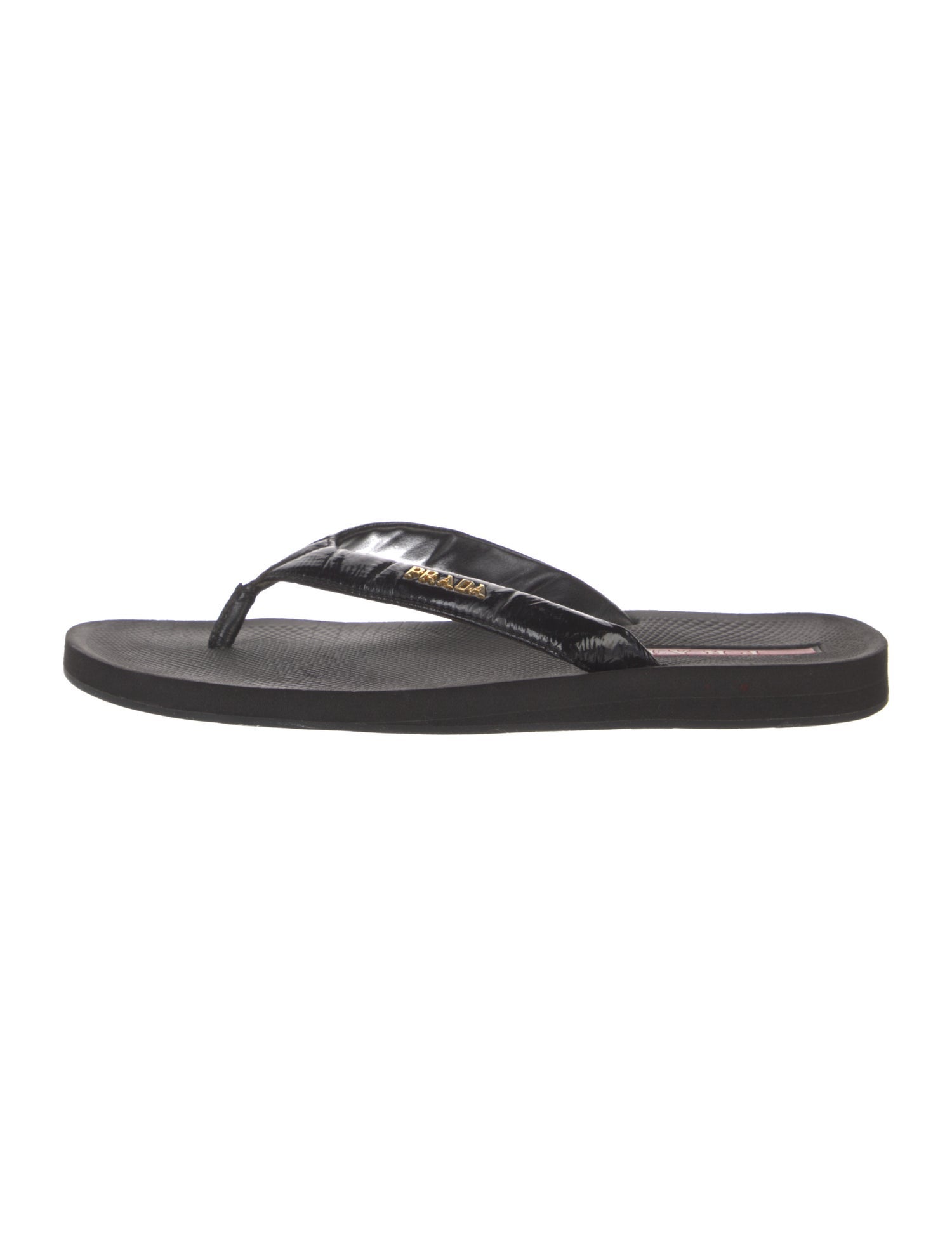 Prada Sport Patent Leather Flip Flops