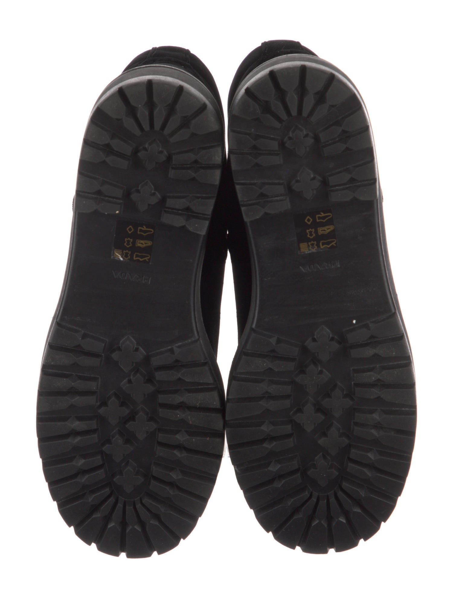 Prada Sport Velvet Leather Trim Embellishment Combat Boots