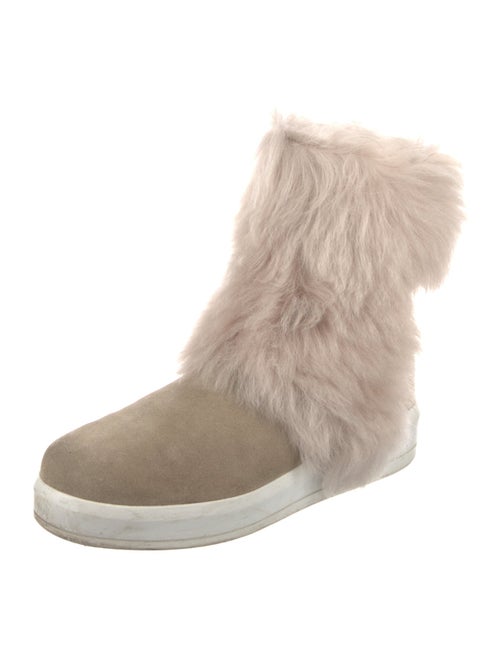 Prada Sport Suede Fur Trim Boots