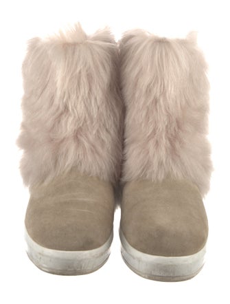 Prada Sport Suede Fur Trim Boots