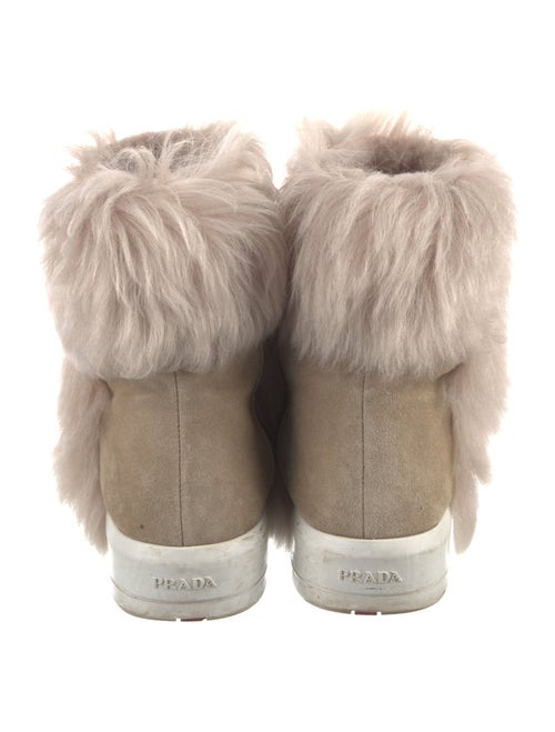 Prada Sport Suede Fur Trim Boots