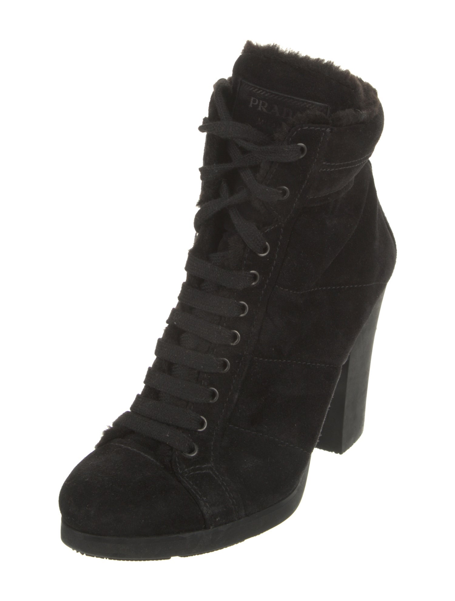 Prada Sport Suede Lace-Up Boots
