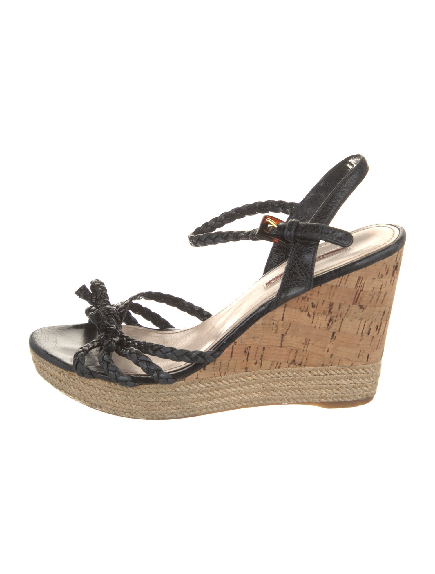 Prada Sport Leather Braided Accents Espadrilles