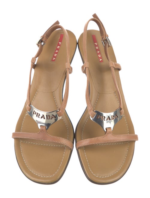 Prada Sport Leather Slingback Sandals