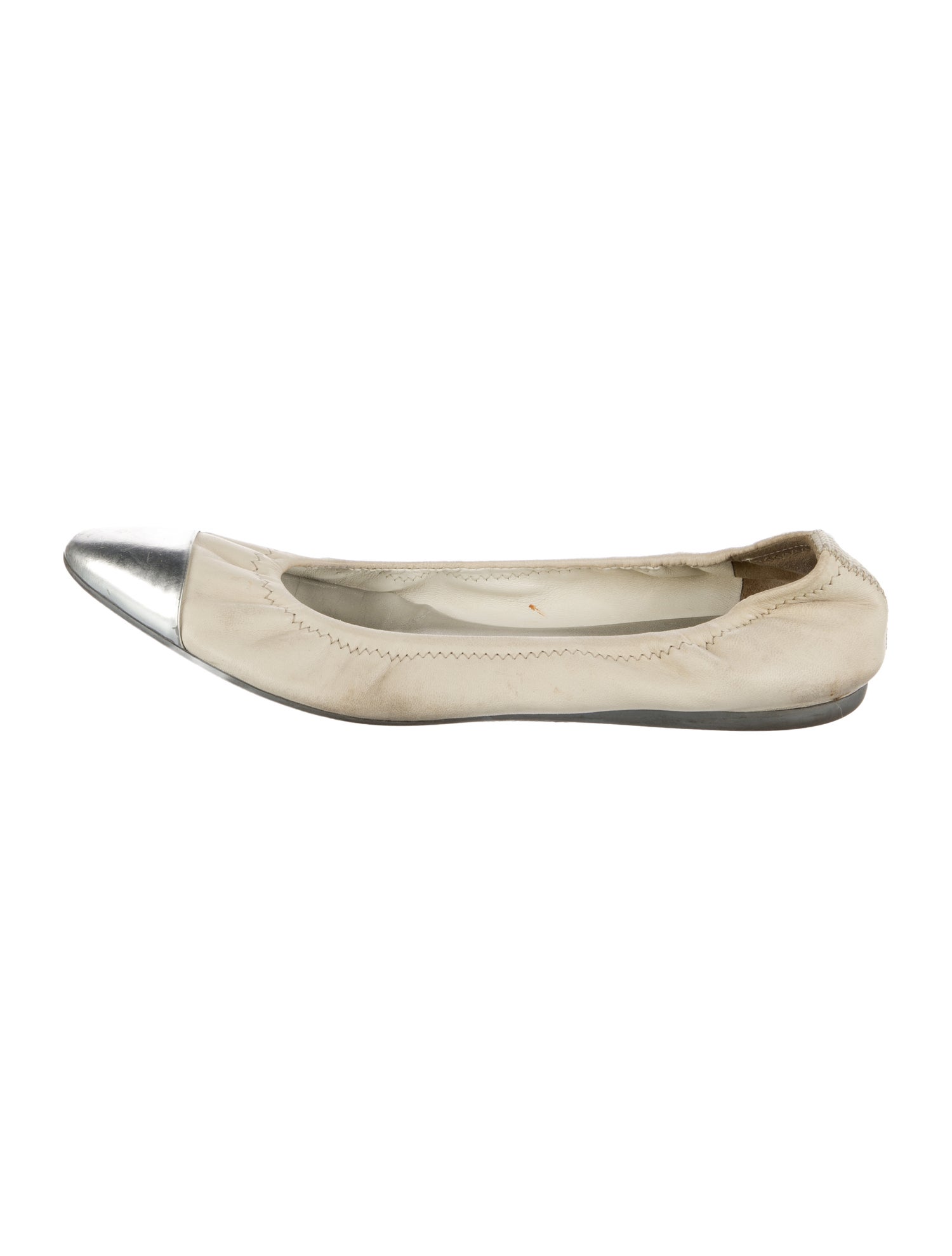 Prada Sport Leather Bow Accents Ballet Flats