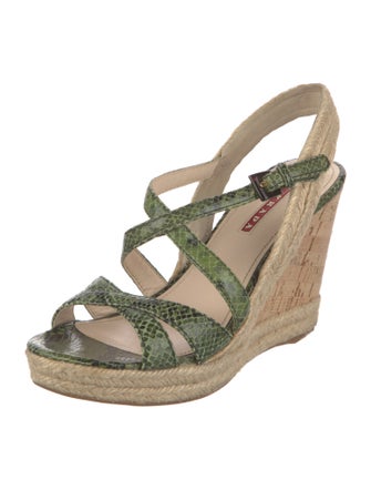 Prada Sport Snakeskin Animal Print Espadrilles