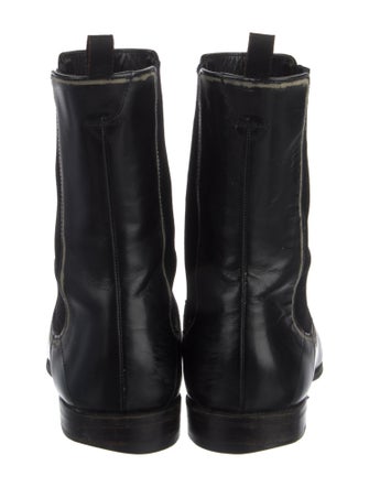 Prada Leather Distressed Accents Chelsea Boots