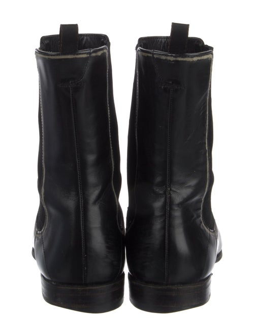 Prada Leather Distressed Accents Chelsea Boots