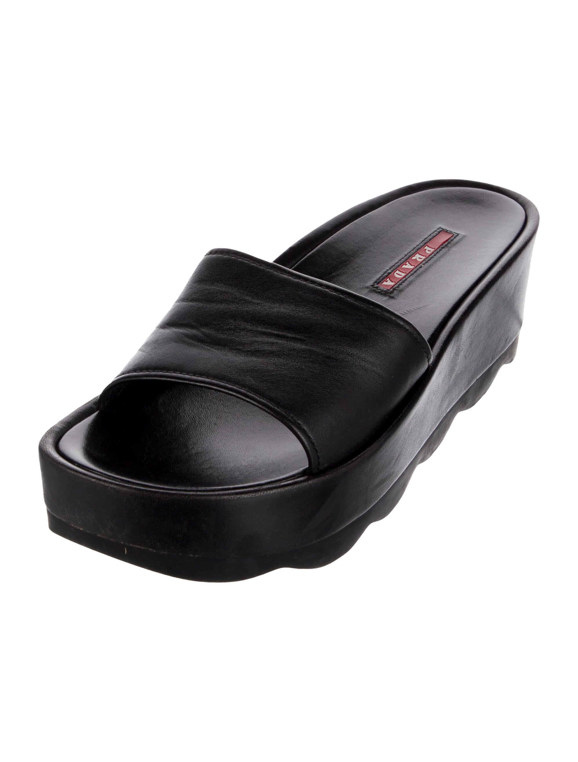 Prada Sport Leather Slides
