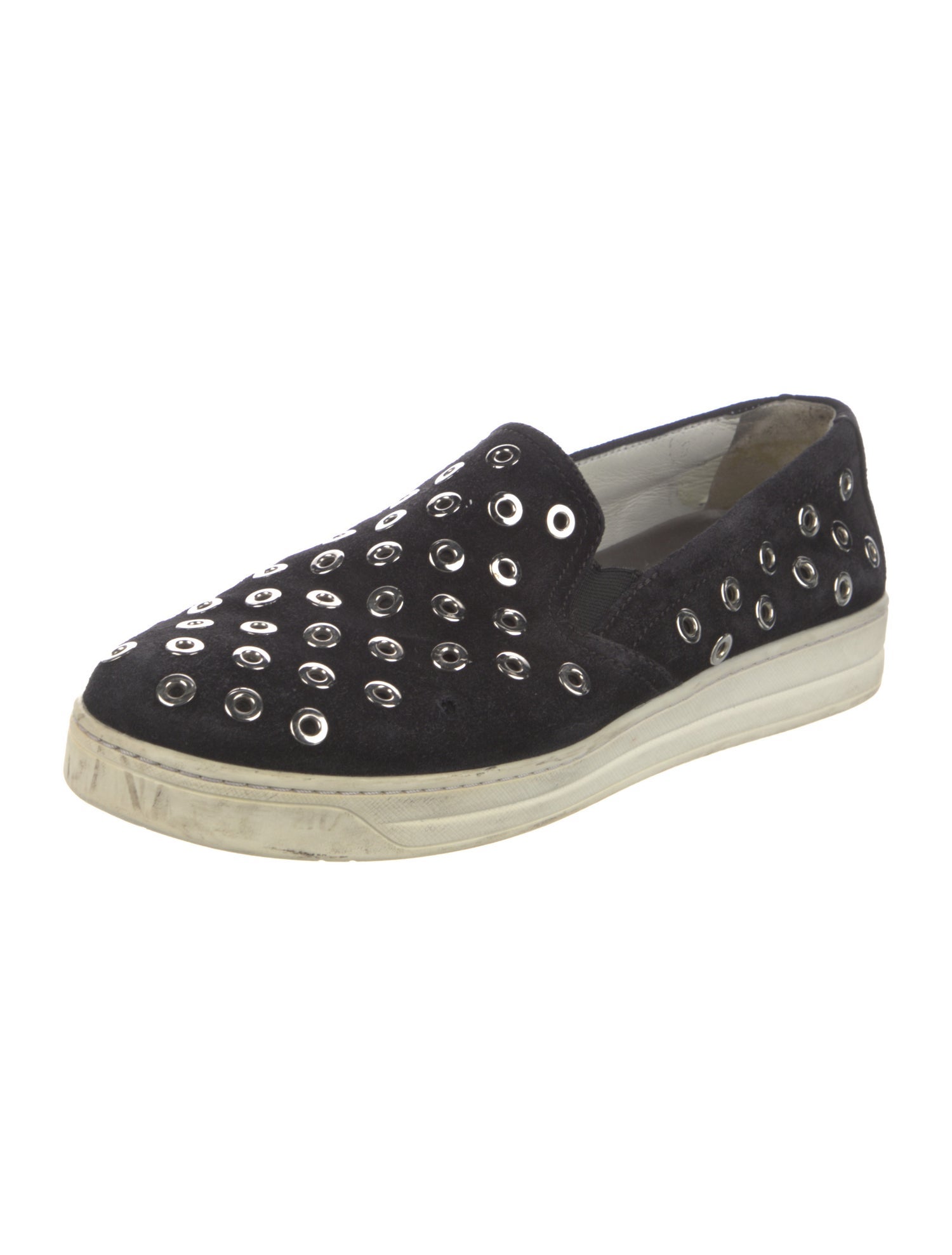 Prada Sport Suede Studded Accents Sneakers