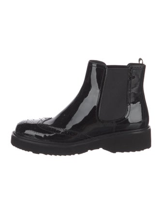 Prada Sport Patent Leather Chelsea Boots