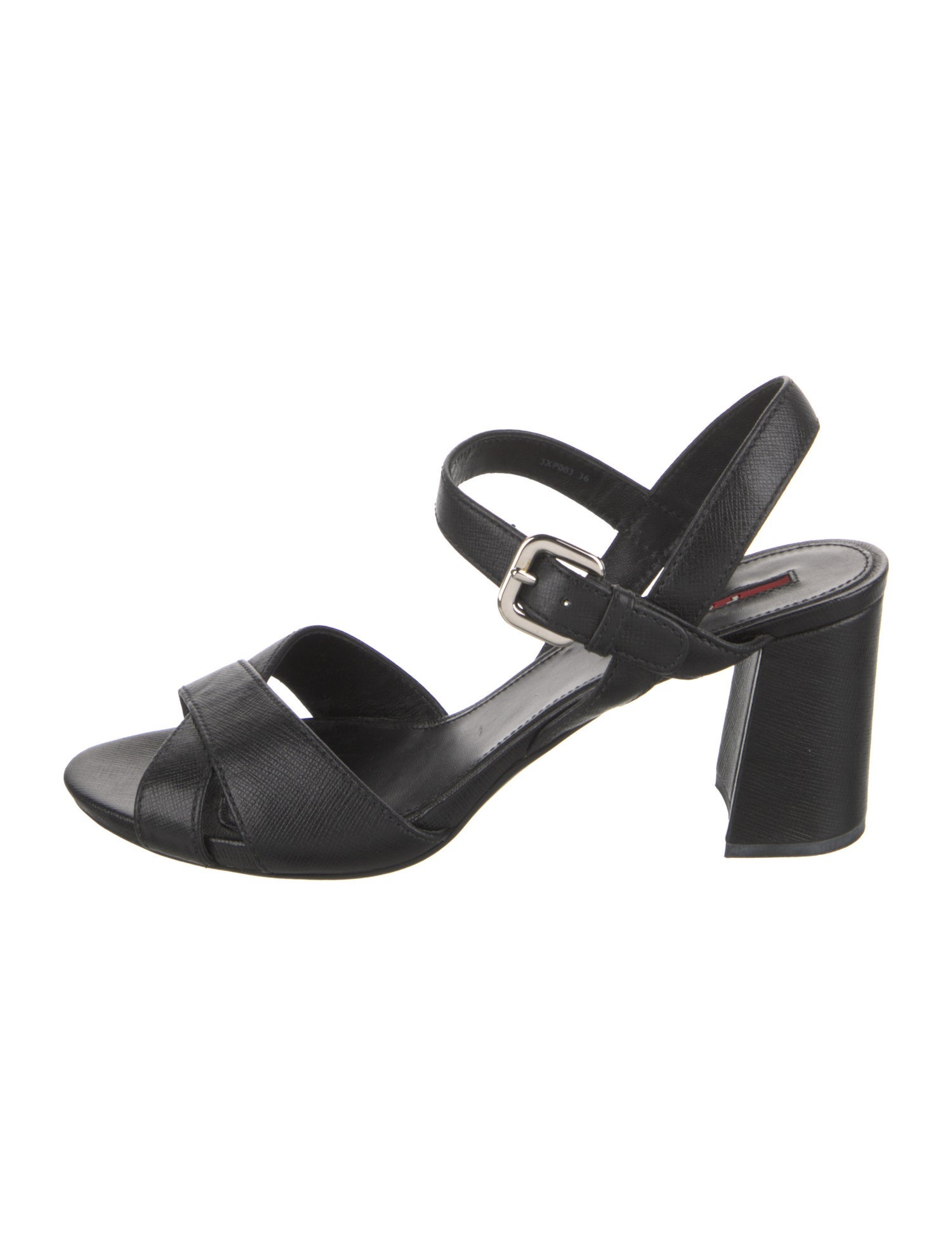 Prada Sport Leather Slingback Sandals