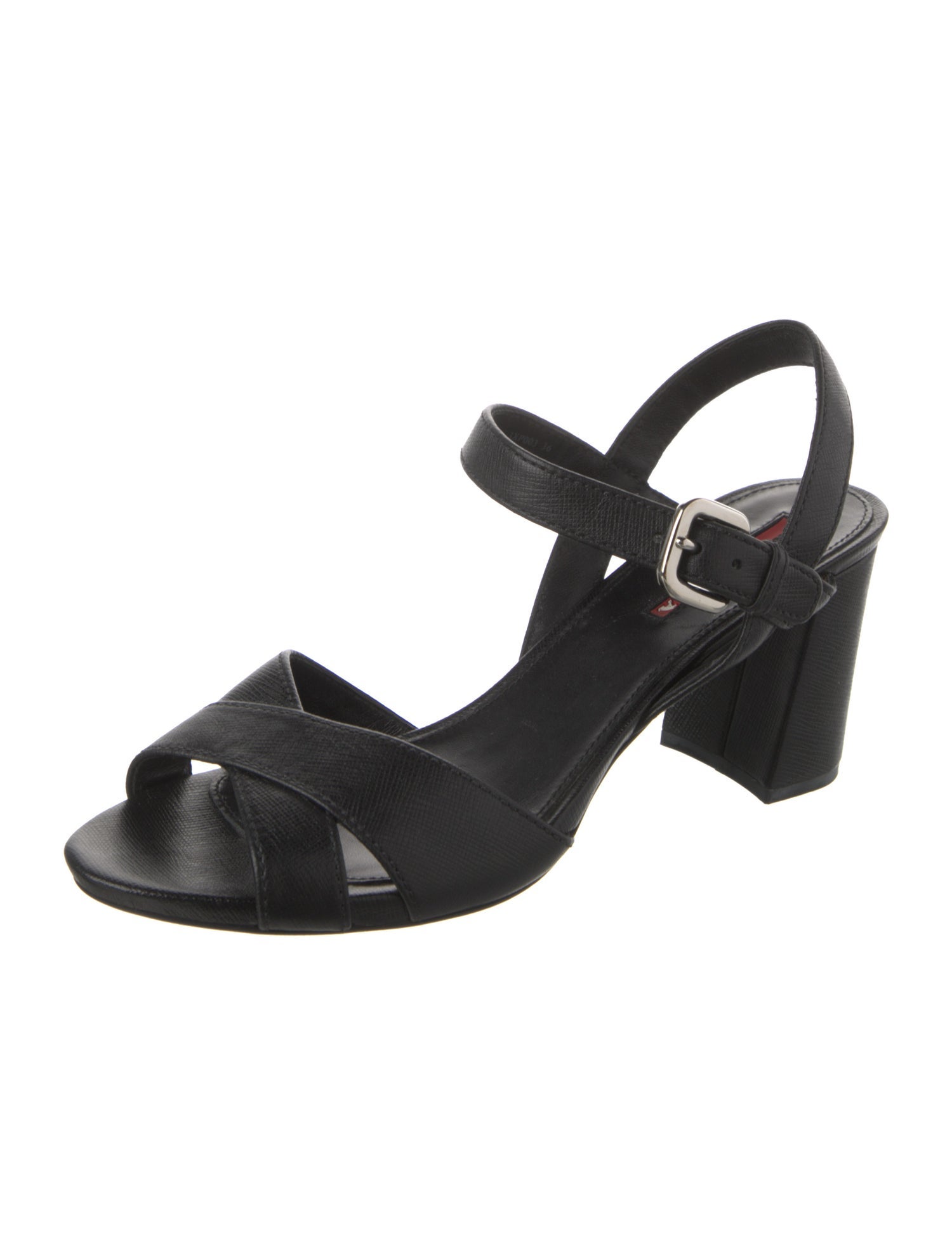 Prada Sport Leather Slingback Sandals