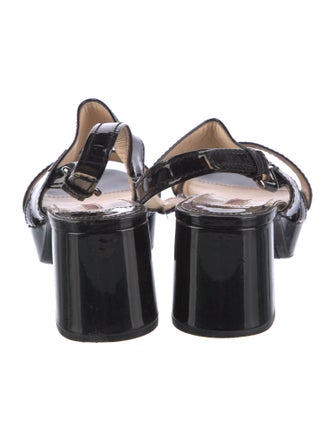 Prada Sport Patent Leather Slingback Sandals